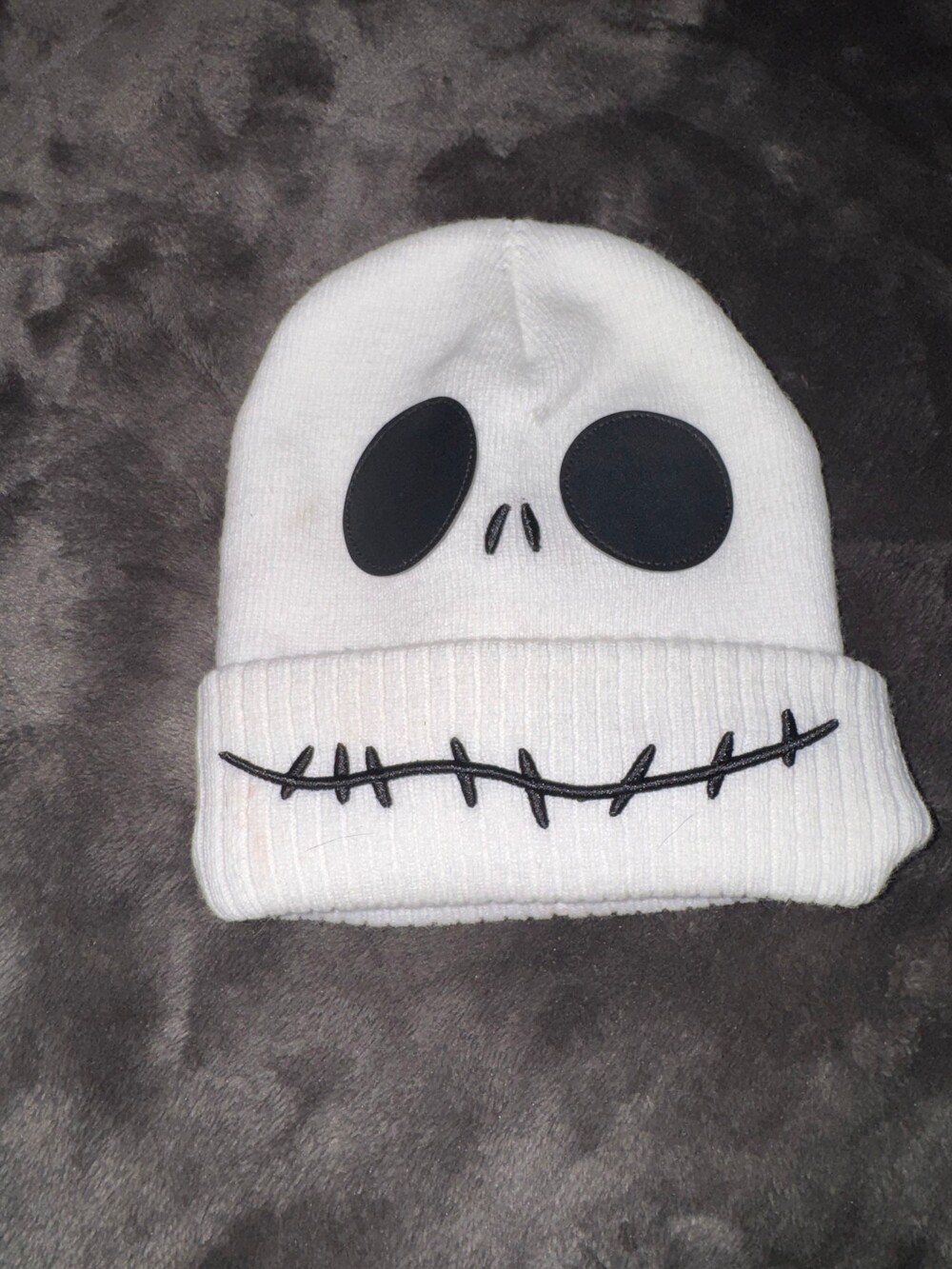 Disney The Nightmare Before Christmas Jack Skellington White Beanie One Size